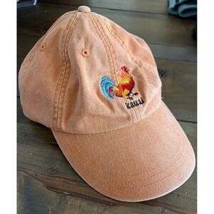 Adams Kauai Rooster Hat Mens Womens One Size Orange Pigment Dye Cotton Dad Cap
